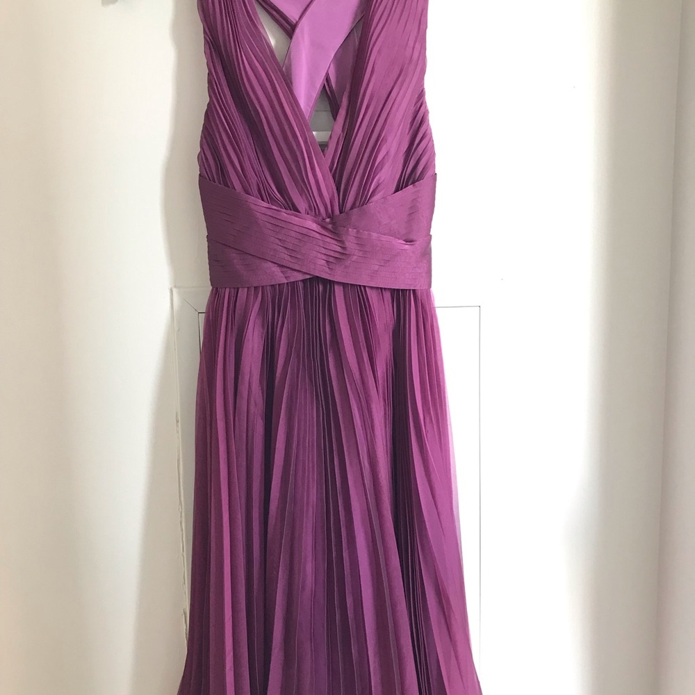 H by Halston Purple Ruched Halter Sundress